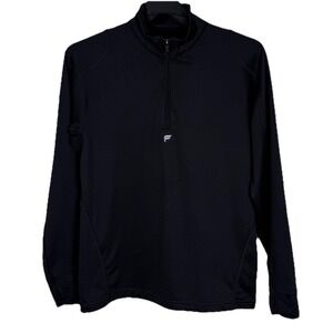 Fabletics The Apex 1/4 Zip Pullover Men's Medium Black Training Jacket Athletic‎